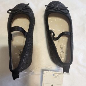 Cat & Jack Black Glitter Mary Janes